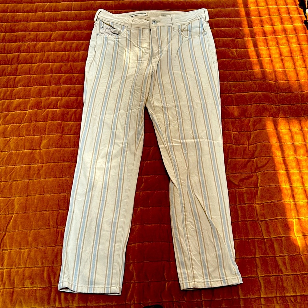 Anthropologie Pilcro and the letterpress high rise slim striped jean size 28